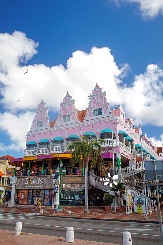 阿鲁巴奥兰治市的皇家广场购物中心图片素材