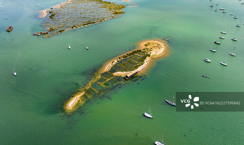 梅尔西岛的包装棚。图片素材
