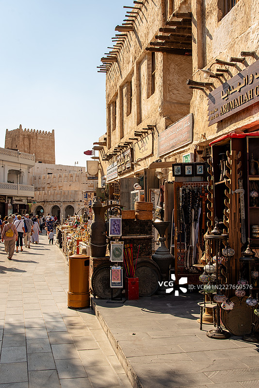 卡塔尔多哈传统老城区市场苏克瓦基夫。图片素材