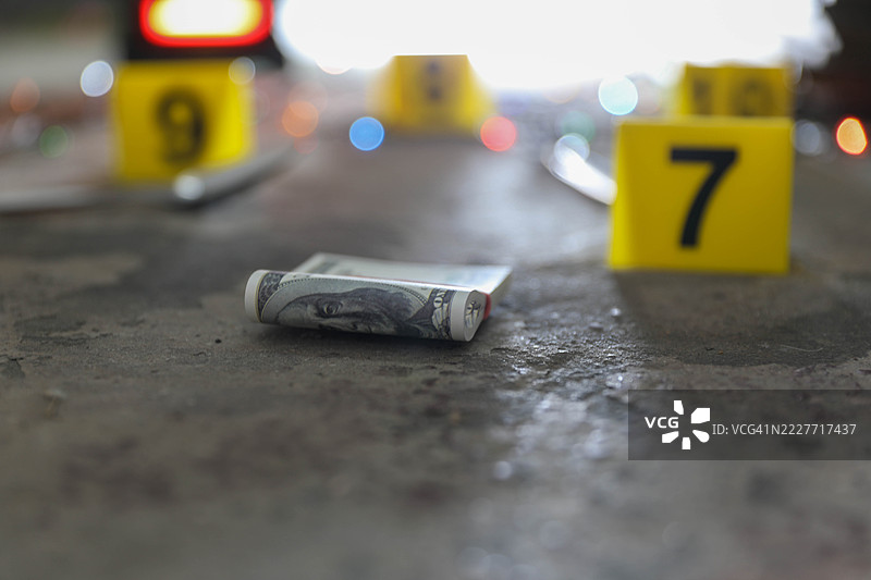 犯罪现场调查概念设置图片素材