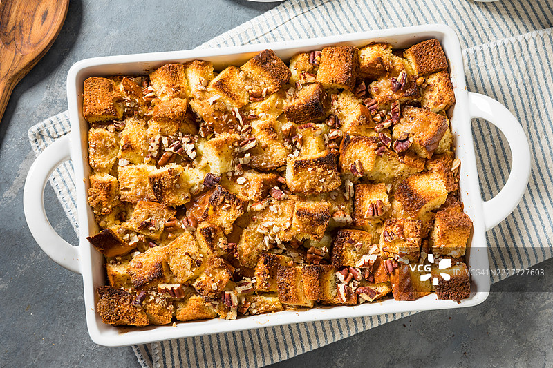 自制甜法式吐司烤菜， 美国， 美国图片素材