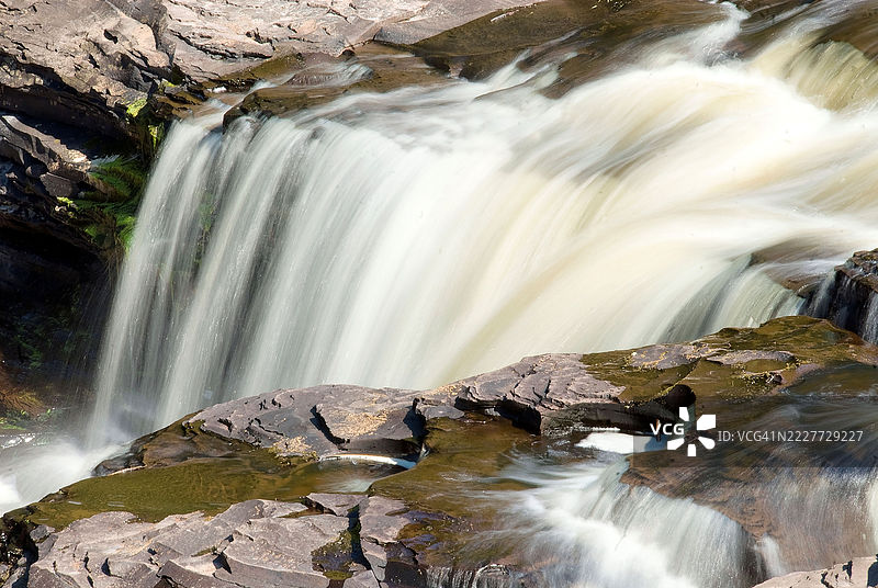 美国密歇根州银城的瀑布景观图片素材