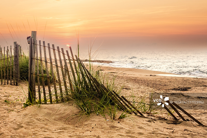 日落时分的海滩美景，南卡罗来纳州埃迪斯托岛，美国图片素材