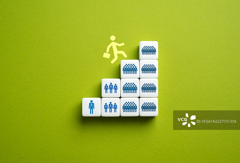 公司员工的增长、晋升、管理大量下属的领导能力、职业发展，以及随着员工人数增加而提高工作效率，乌克兰图片素材