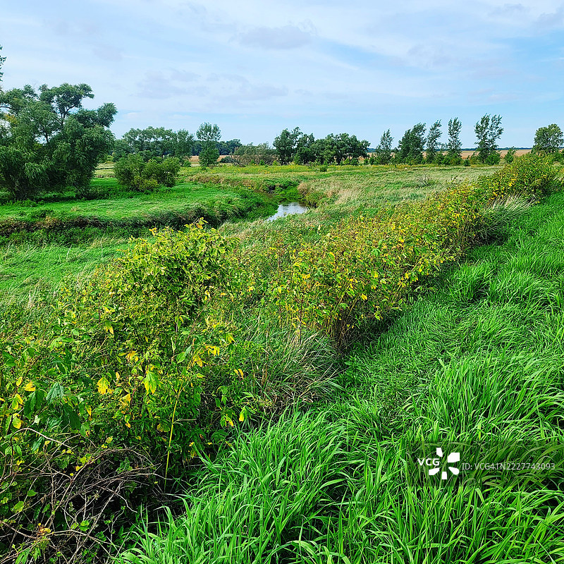 明尼苏达州的田野与天空的美丽景色， 美国图片素材