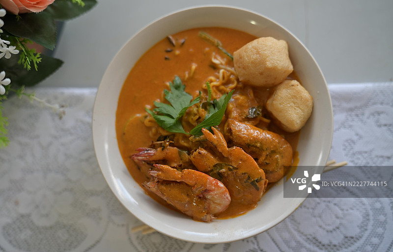 碗中食物的特写，沙巴，马来西亚图片素材