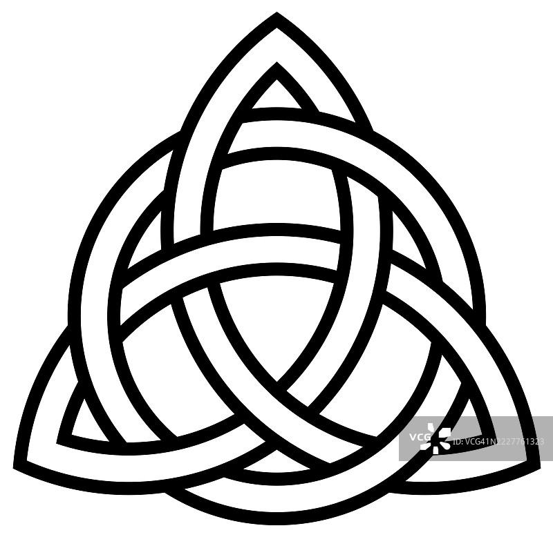 白色背景上的交错三角形与圆形图片素材