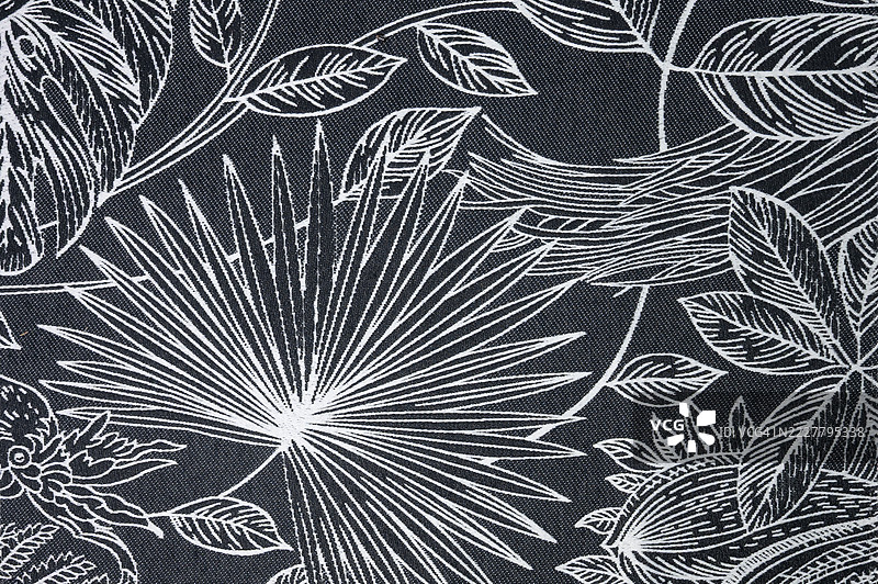 黑色背景的叶子图案面料图片素材
