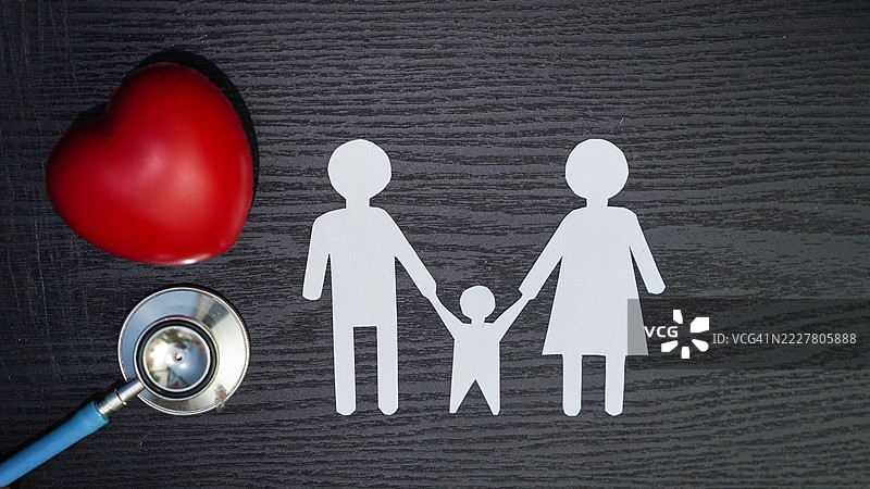 健康保险概念，心脏病，听诊器与心脏图片素材