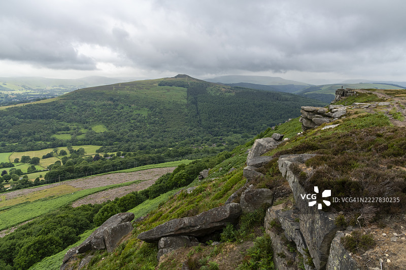 从巴姆福德边缘俯瞰，皮克区，德比郡，英格兰图片素材