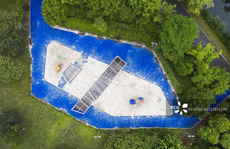 现代儿童游乐场的鸟瞰图图片素材