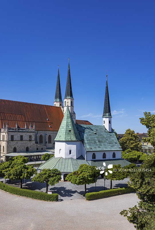 格雷斯教堂和圣菲利普斯与雅各布斯教堂,朝圣地,奥尔特丁,上巴伐利亚,巴伐利亚,德国图片素材