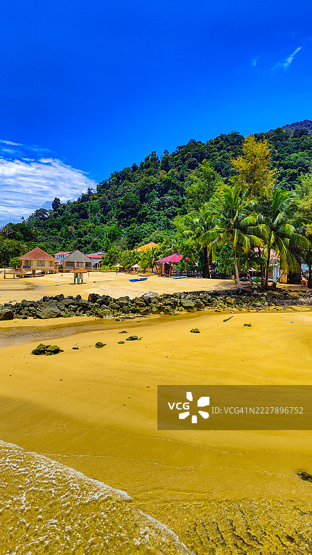 马来西亚南中国海东南亚的热带岛屿——蒂奥曼岛，彭亨，马来西亚图片素材