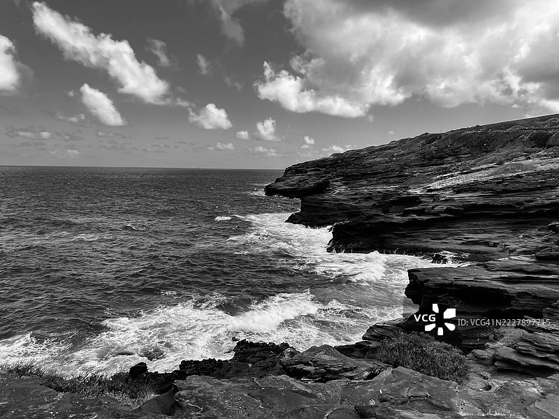 夏威夷东檀香山的海洋与天空的美丽景色图片素材