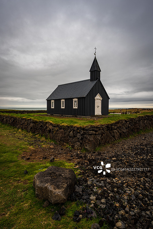 冰岛维斯图兰的黑教堂图片素材