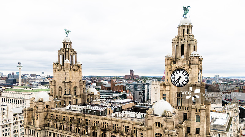皇家利物浦大厦和利物浦大教堂图片素材