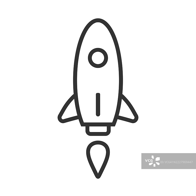 火箭图标。简单的火箭标志。火箭发射图标图片素材