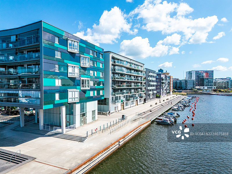 瑞典斯德哥尔摩的哈马比海港区图片素材