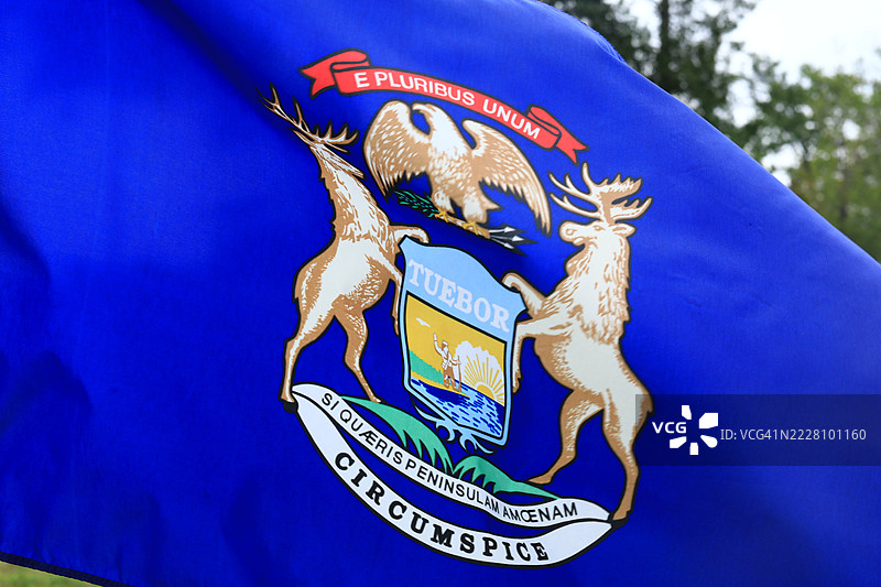 密歇根州的官方旗帜图片素材
