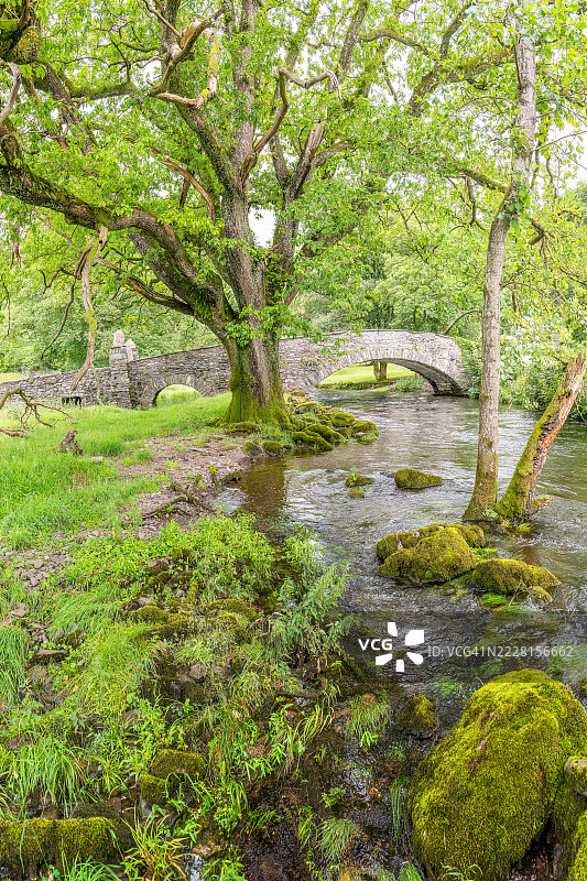 佩尔特桥，赖达尔，湖区，英格兰图片素材