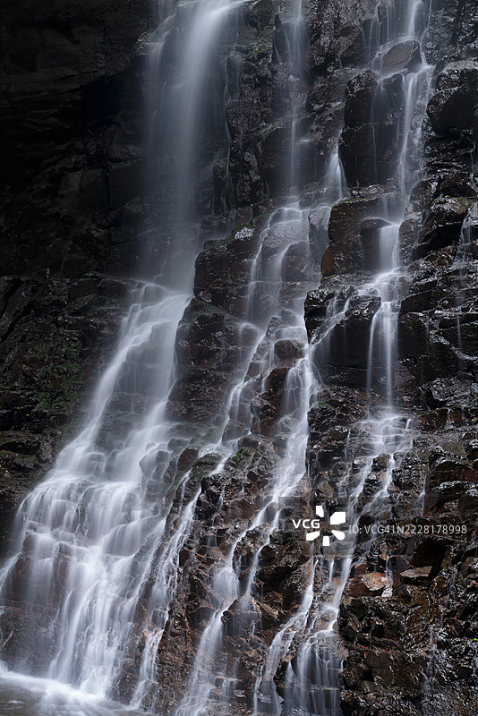 长时间曝光的瀑布流动照片图片素材