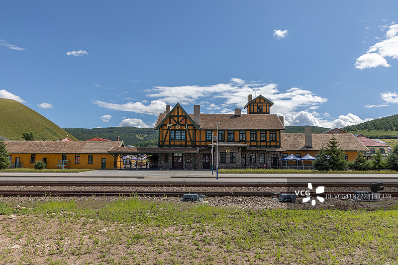 中国最美的火车站，内蒙古阿尔山火车站。图片素材