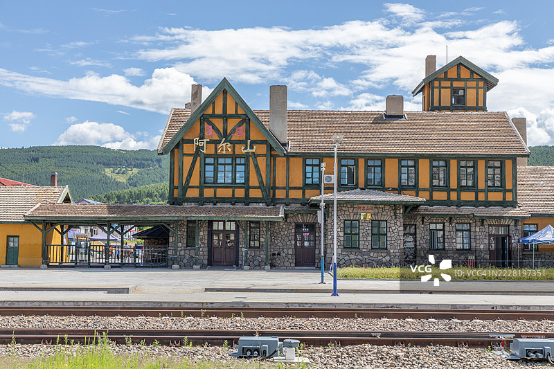 中国最美的火车站，阿尔山火车站，内蒙古。图片素材