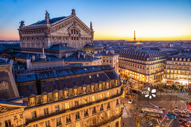 从高处俯瞰巴黎图片素材