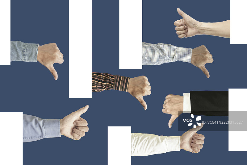 竖起大拇指或竖下大拇指图片素材