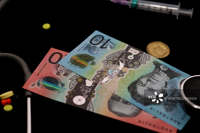 澳大利亚元和一些医疗用品图片素材
