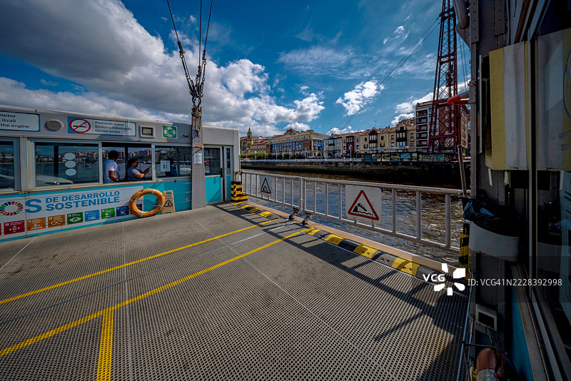 维斯卡亚运输桥的缆车平台图片素材