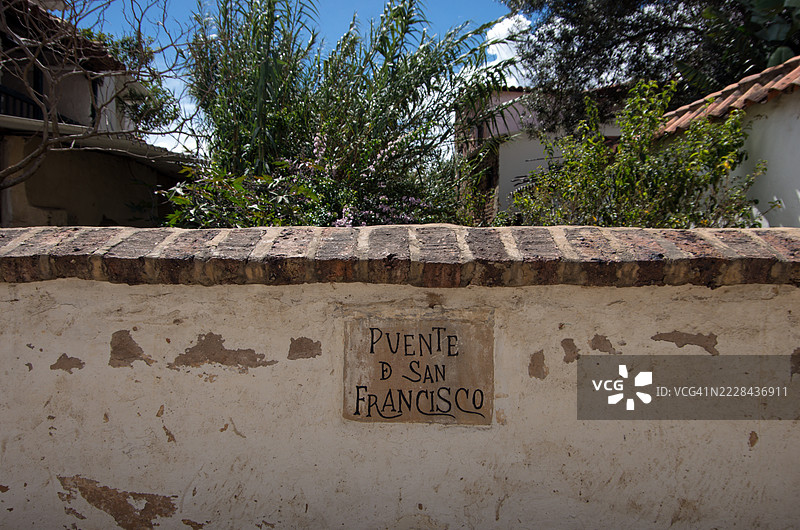 圣弗朗西斯桥，莱瓦村，博亚卡，哥伦比亚图片素材