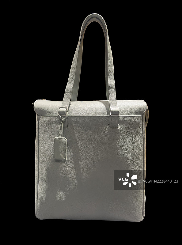 浅灰色皮革手提包图片素材
