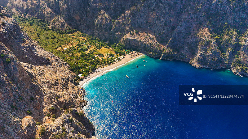 蝴蝶谷和卡巴克湾，土耳其费特希耶-厄尔登尼斯 – 股票照片图片素材