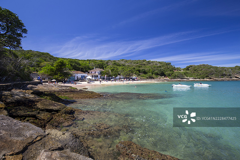 巴西里约热内卢布济奥斯的阿泽达海滩图片素材