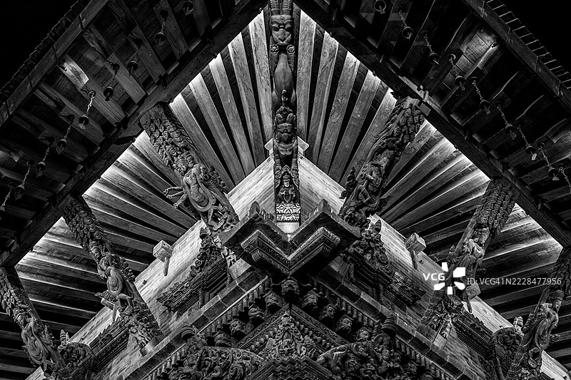 尼泊尔加德满都帕坦杜巴广场的新ar建筑。图片素材