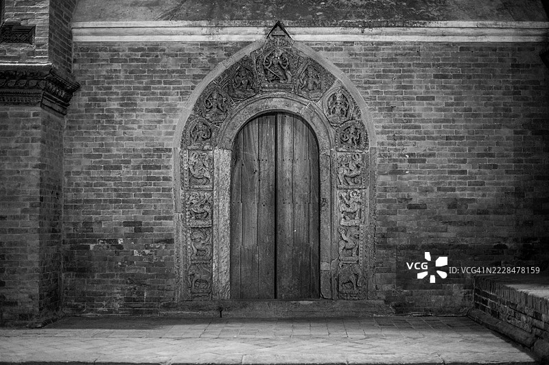 尼泊尔加德满都帕坦杜巴广场的新ar建筑。图片素材