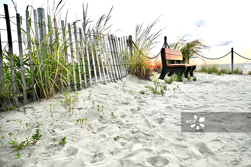 德拉瓦州南贝萨尼海滩的日出图片素材