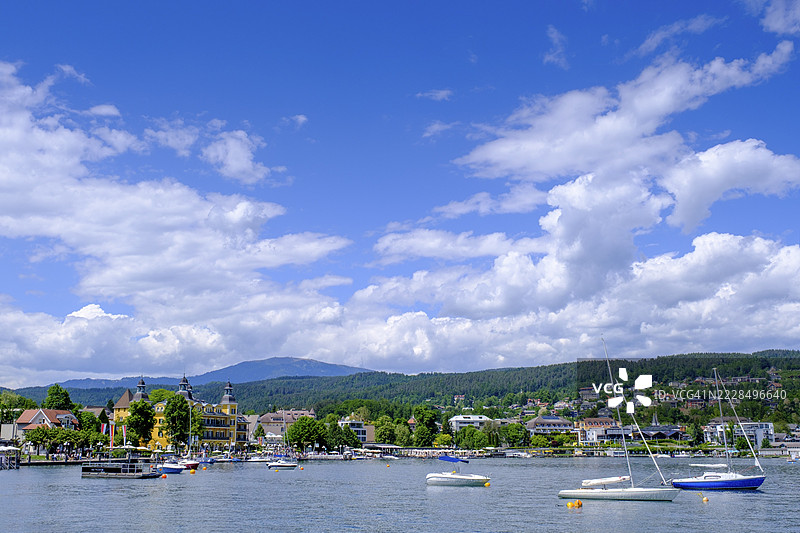 奥地利克恩顿州,沃特湖畔的费尔登及施洛斯酒店图片素材