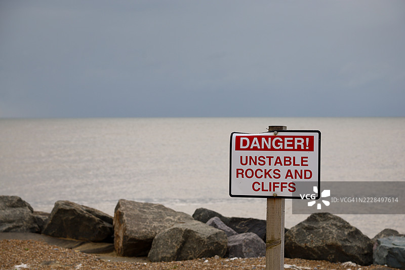 危险标志，凯辛兰海滩图片素材