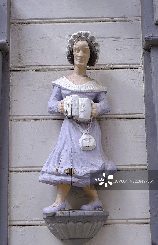 德国萨克森-安哈尔特州哈茨地区韦尔尼格罗德的宽街半木结构房屋细节图片素材