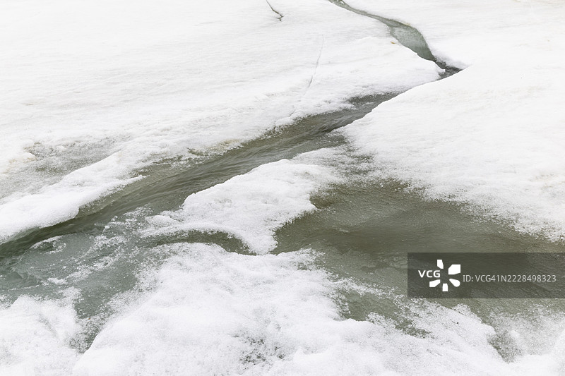 融化的冰川，水，库珀营地，斯匹茨卑尔根，斯瓦尔巴群岛图片素材