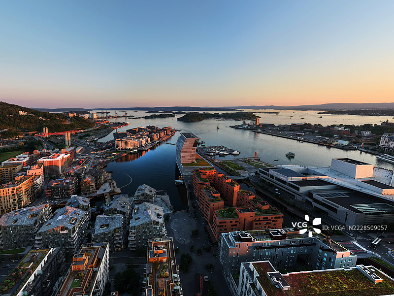 奥斯陆市的鸟瞰图图片素材