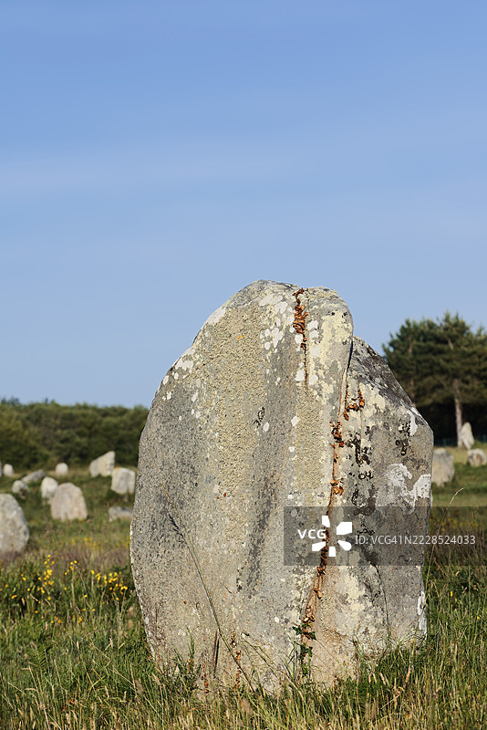 梅加利特，凯尔马里奥对齐石阵，卡尔纳克，莫尔比昂省，布列塔尼，法国图片素材