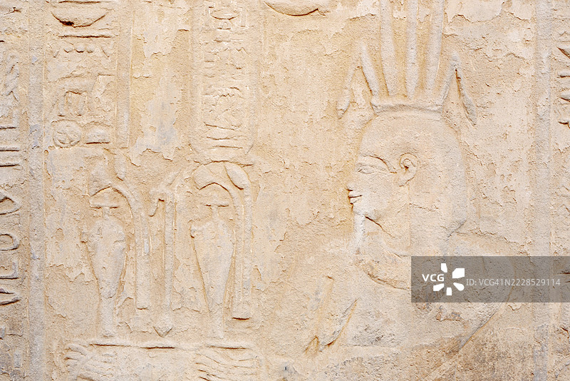 埃及科翁坡，科翁坡神庙双神殿浮雕图片素材