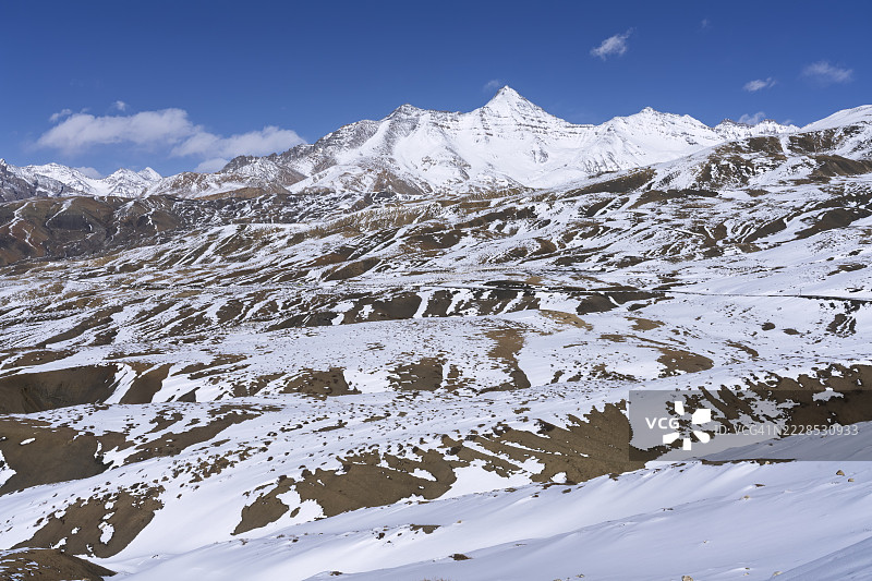 喜马拉雅山脉的景观，喜马拉雅，斯皮提谷，卡扎，喜马偕尔邦，印度图片素材