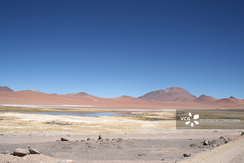 位于阿根廷和智利边界的哈马地区的沙漠与泻湖图片素材