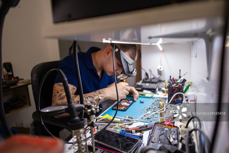 小型企业手机维修图片素材