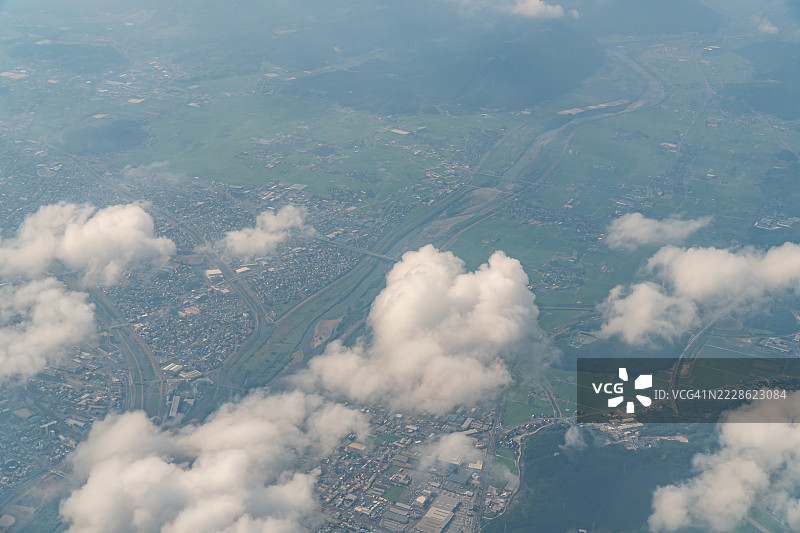 日本鸟取市的飞机航拍视角图片素材