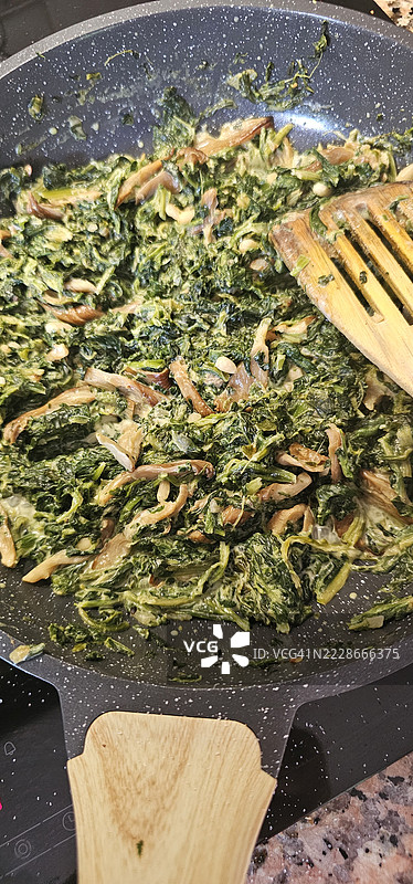 菠菜和蘑菇图片素材